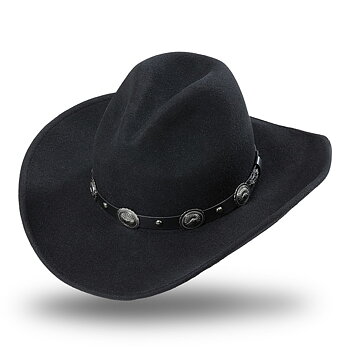 Cowboyhatt Colt svart med conchos
