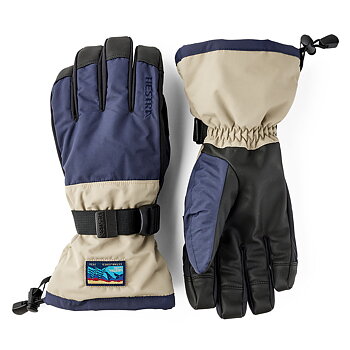 Hestra Gloves - Gauntlet Sr - 5 finger Dark Navy/Beige