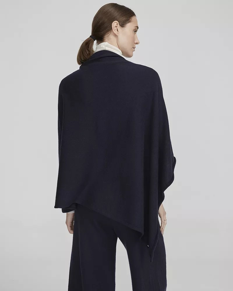 Sofie Poncho - Dark Navy - Holebrook