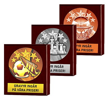 Träplakett star, inklusive gravyr!