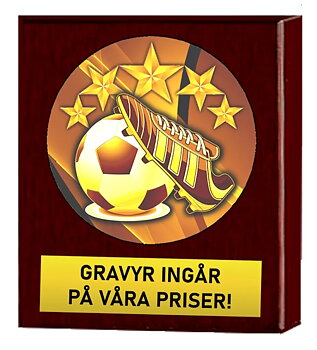 Träplakett star, inklusive gravyr!
