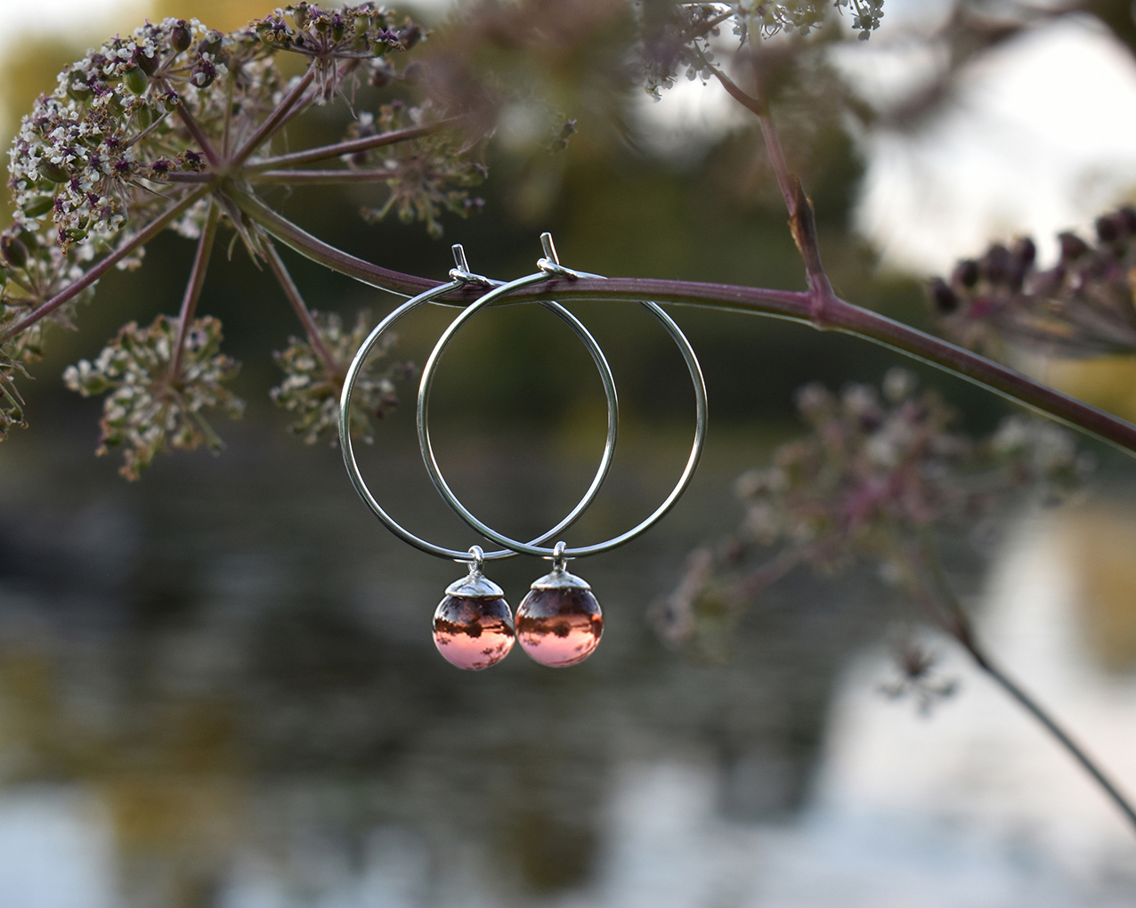 SVALÖ DUSTY PINK - pink earrings 25 mm