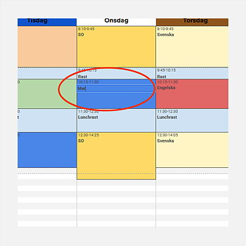 Skolschema, redigera själv .xlsx