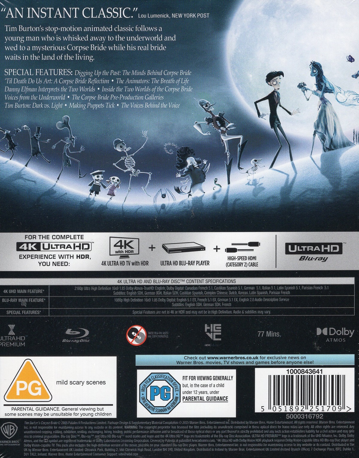 Corpse Bride (Limited Edition Steelbook) (ej svensk text) (4K Ultra HD + Blu-ray) - 2