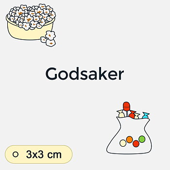 Bildstödsbilder Godsaker, 3x3 cm