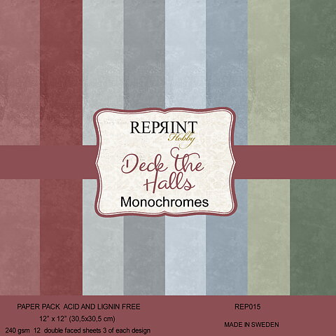 Paperpack Reprint - Deck the Halls  Monochromes -  12x12