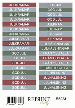 Stickers Reprint -  Deck the halls  Svensk text -  11x16 cm