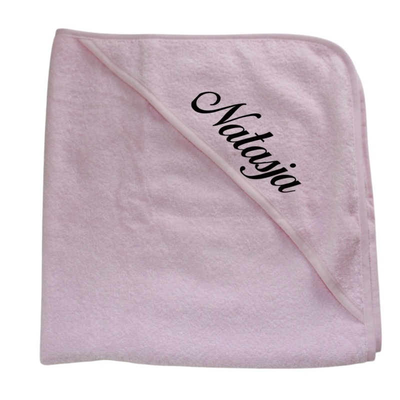 Badcape med namn - 75 x 75 cm
