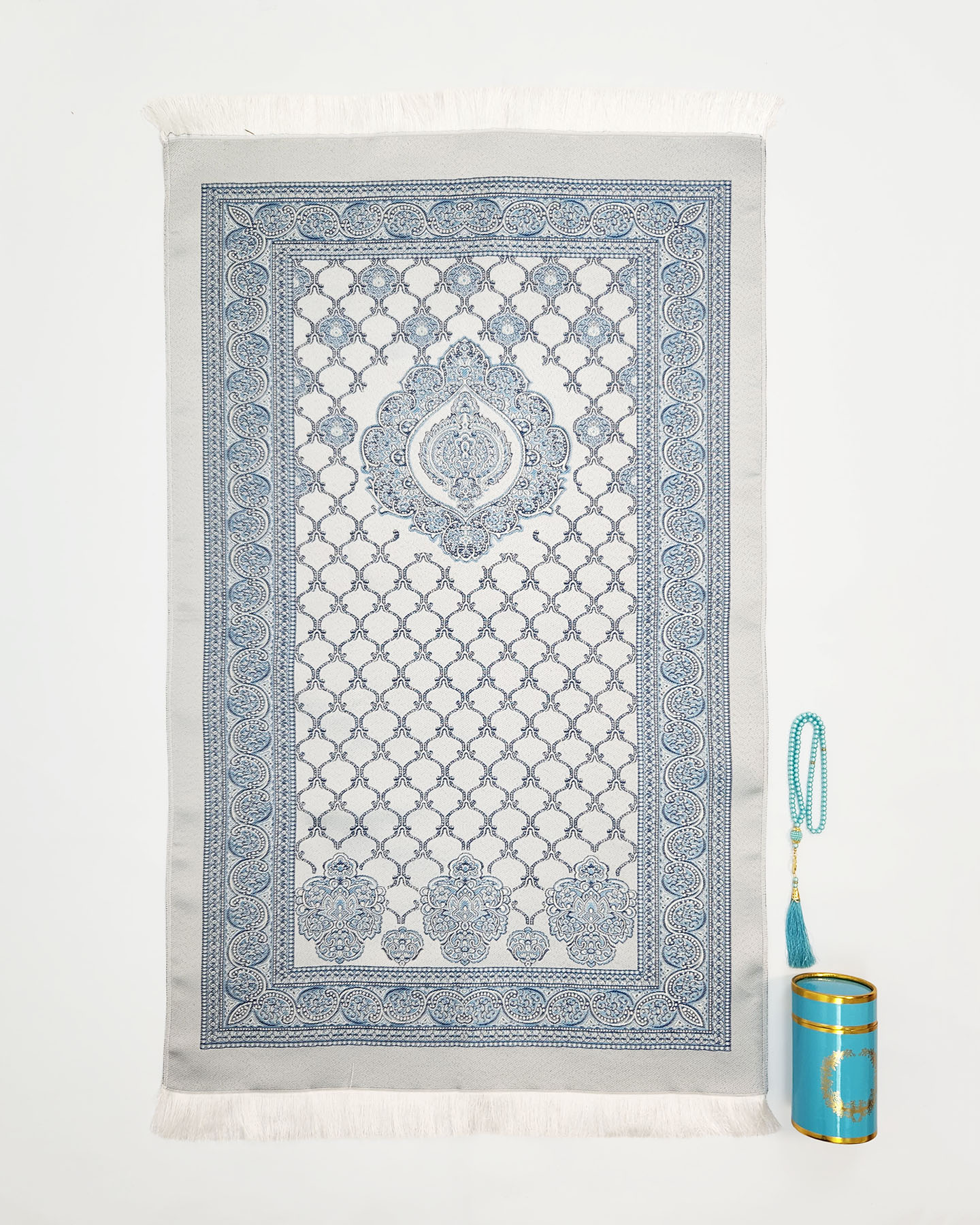 Gift set - Prayer mat with rosary - Sky Blue