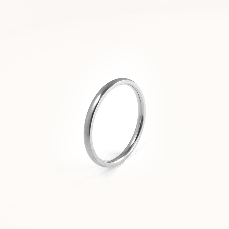 Óskreyttur hringur úr 316 stáli - 2 mm breiður