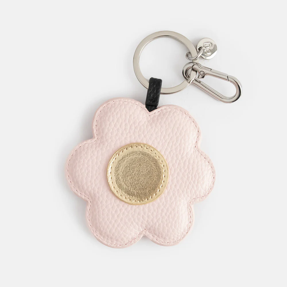 Pink & Gold Flower Bag Charm