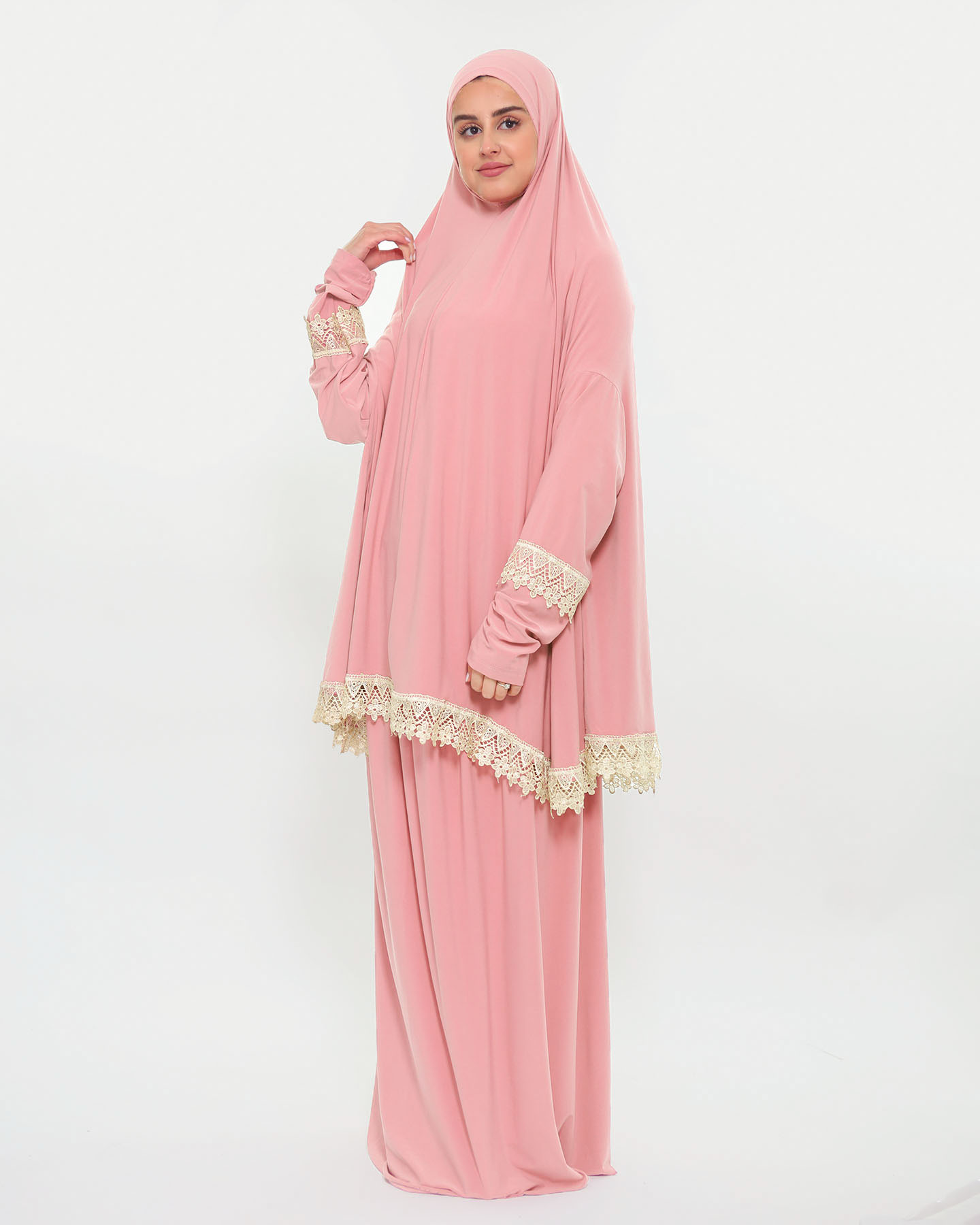Gift set with prayer rug, rosary Misbaha and Prayer clothes - Pink - 3