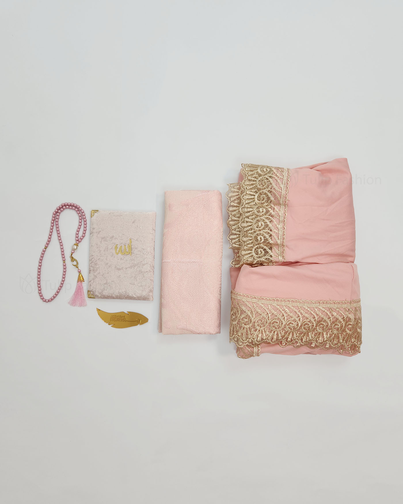 Gift set with prayer rug, rosary Misbaha and Prayer clothes - Pink - 2