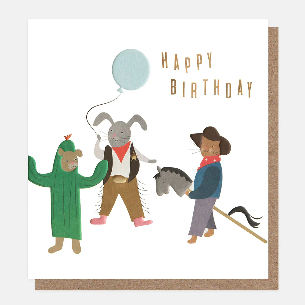 Cowboy Animals Birthday Card