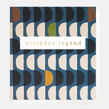 Birthday Legend Semi-Circle Geo On Navy, Greeting Card