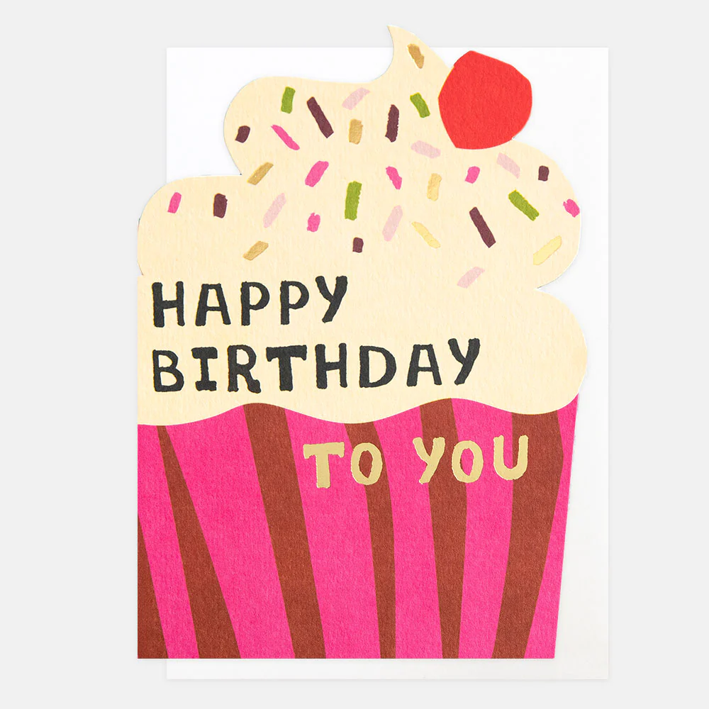 Happy Birthday To You Pink Case Cupcake With Sprinkles, Greeting Card