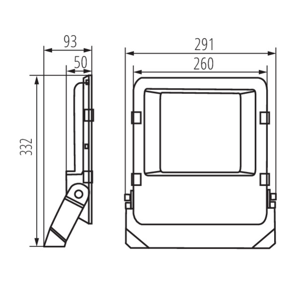 KANLUX strålkastare FL AGOR PRO 150W 21000lm IP65 4000K - 3