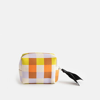 Multi Check Ultra Mini Cube Cosmetic Bag