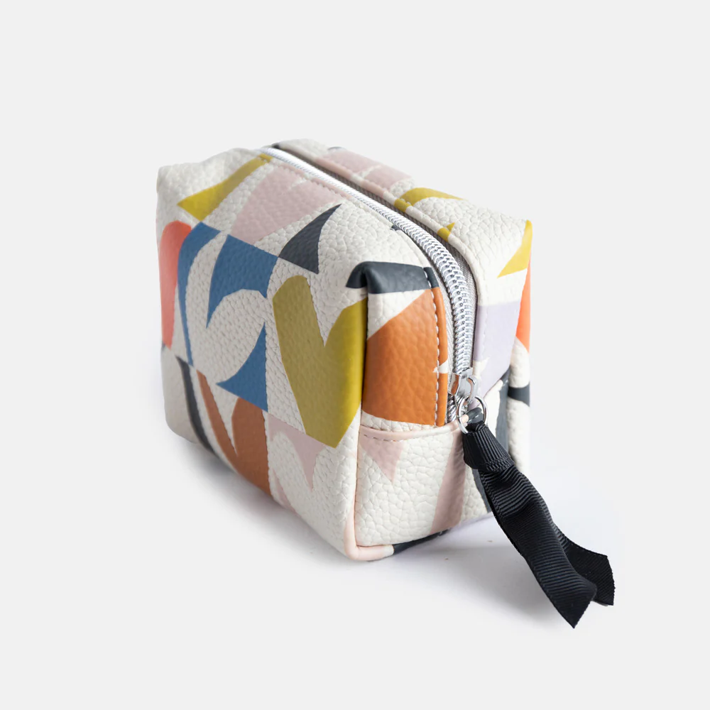 Multi Checkmate Hearts Mini Cube Cosmetic Bag - 3