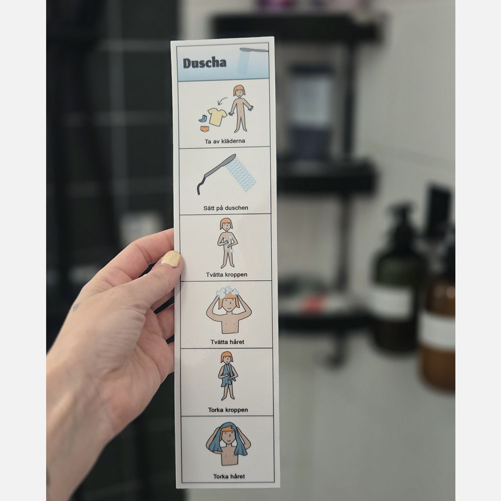 Rutinremsa för att duscha