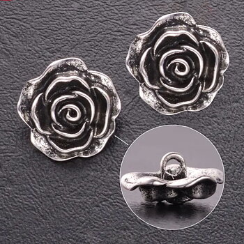 Rosknappar - Ø23 mm, gedigna metallknappar i 3-pack