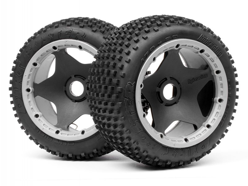 HPI HP4734 DIRT BUSTER BLOCK TIRE S COMPOUND on BLACK WHEEL