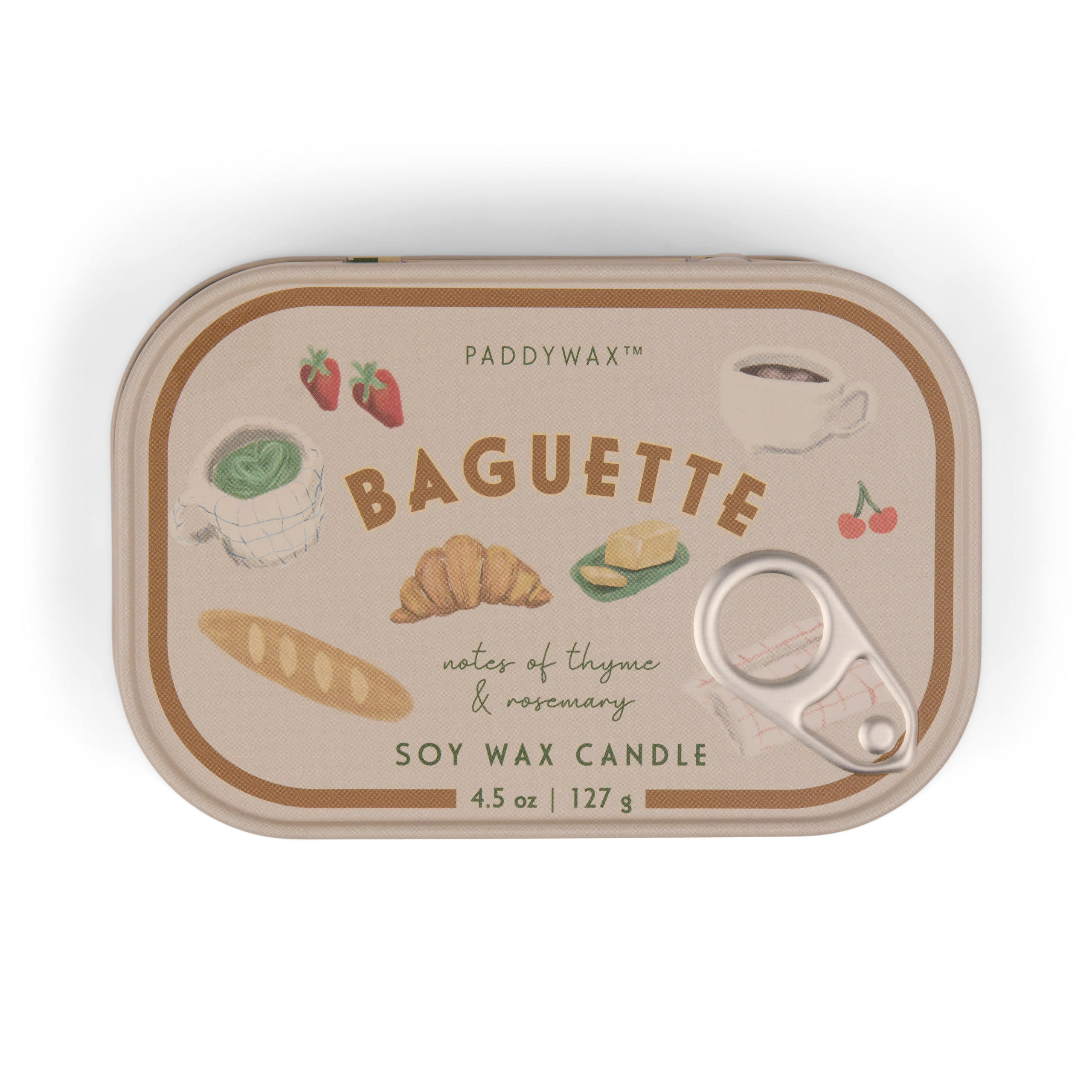 Scented candle in tin box Bistro, Baguette