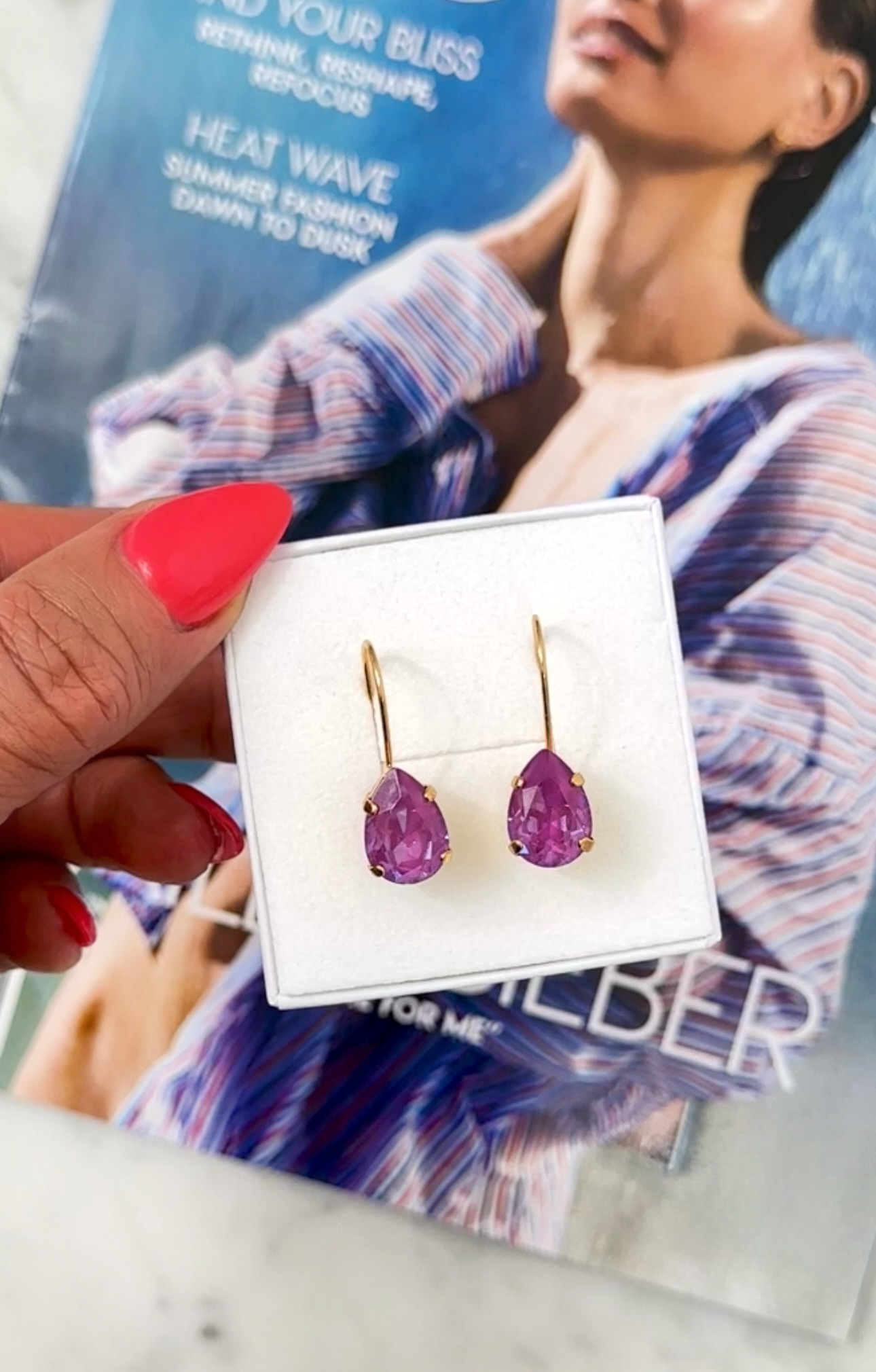 Örhänge Khloe Drop Orchid Gold