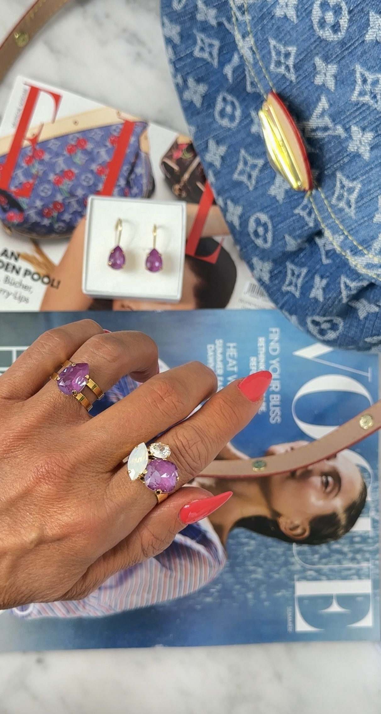 Ring Khloe Double Band Drop Petite Orchid Gold - 2