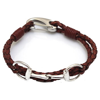 Bracelet HiHo Snaffle Bit Sterling Silver Brown