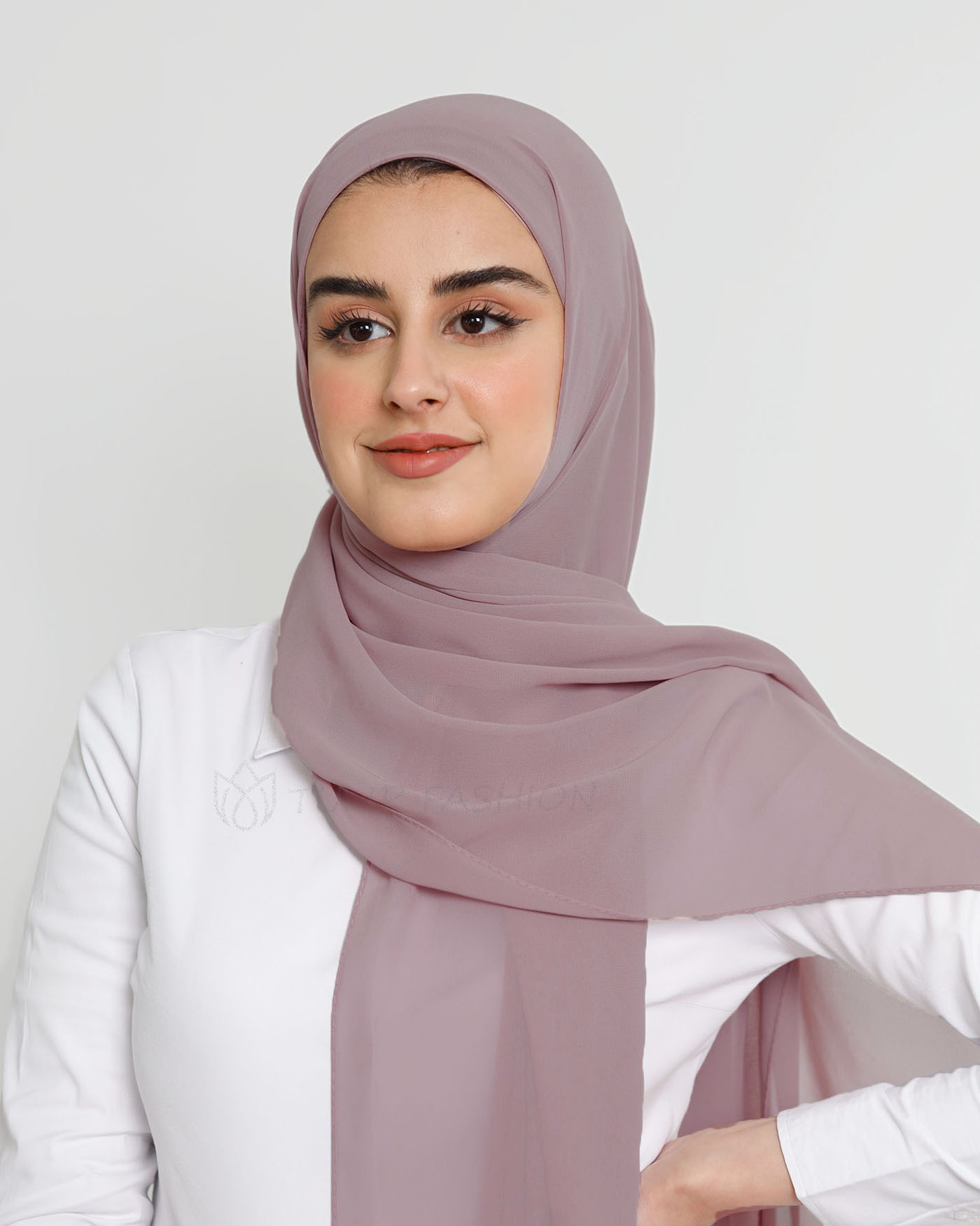Hijab - Instant Chiffon With Cap - Violet