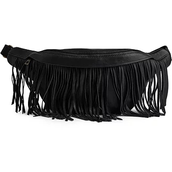 Depeche - Suede Bumbag Fringes Black