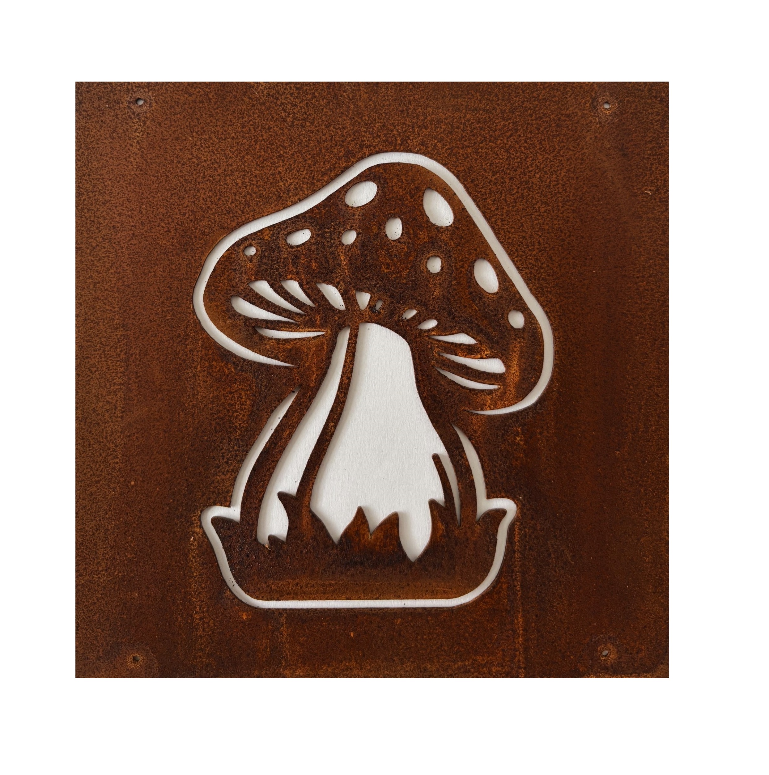 Rostig skylt till armeringsnät FLUGSVAMP 14 cm