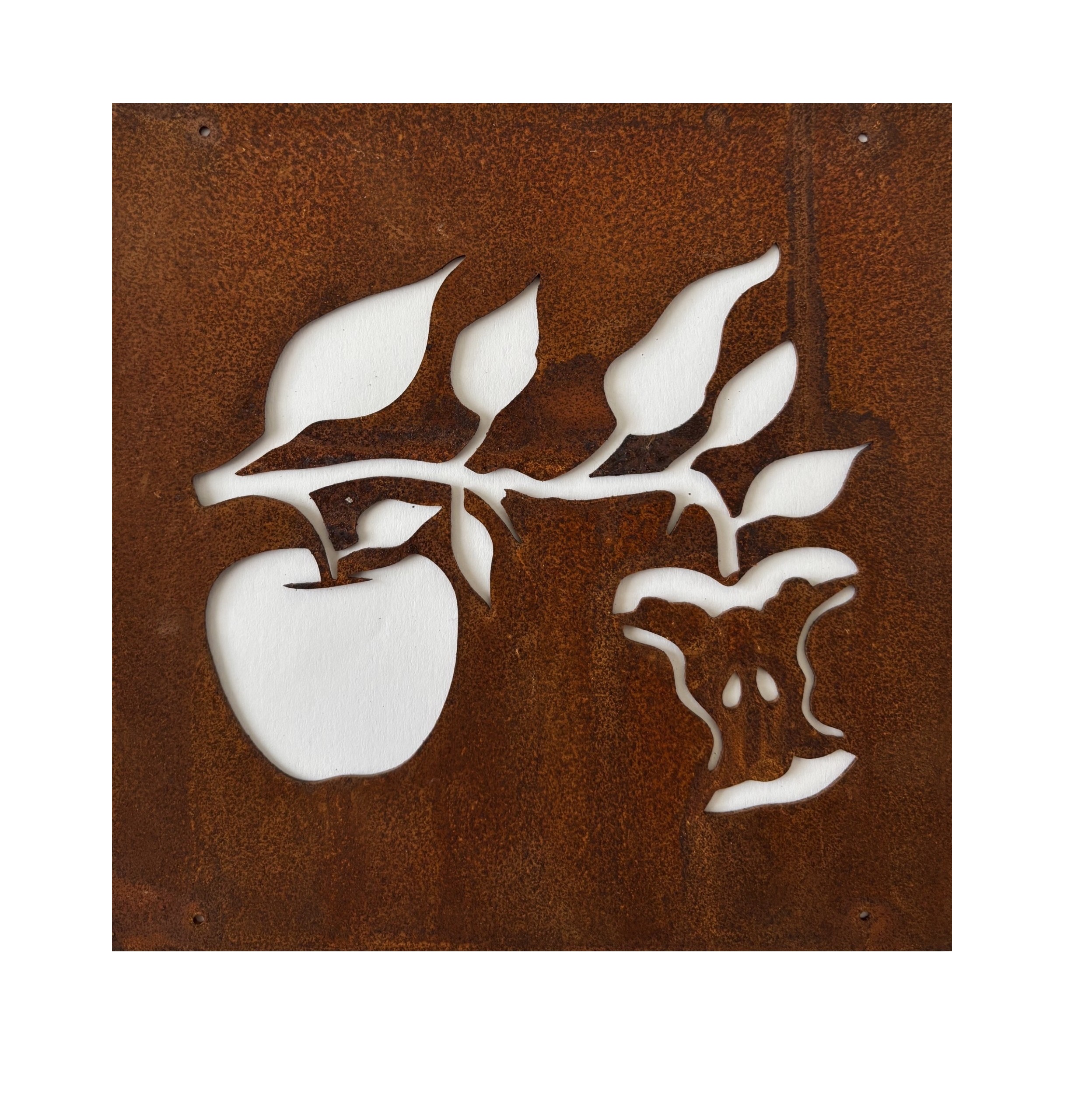 Rostig skylt till armeringsnät ÄPPLE 14 cm