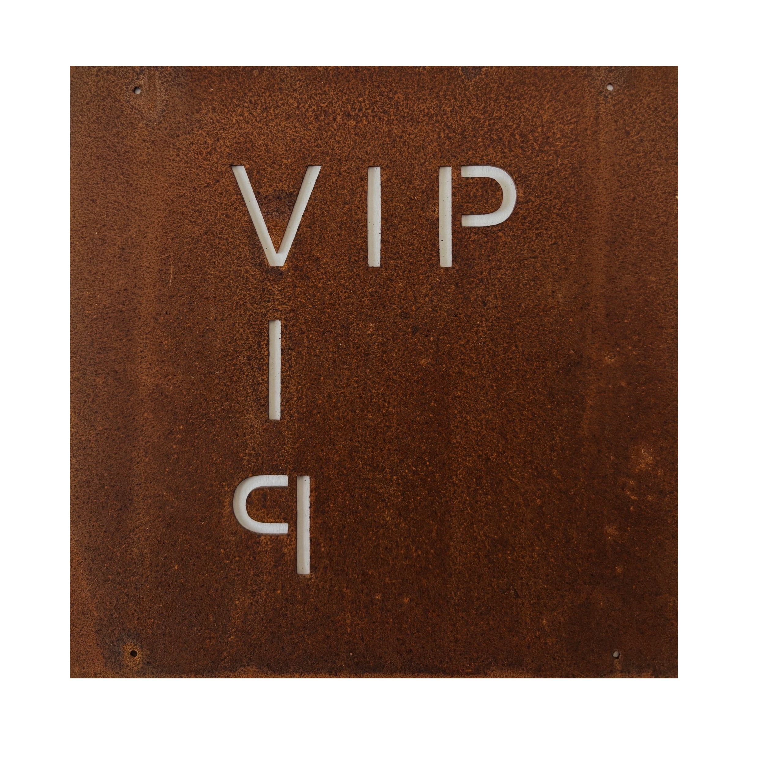 Rostig skylt till armeringsnät VIP 14 cm