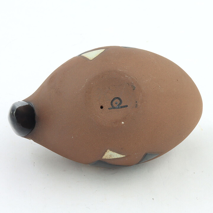Inger Persson (Abrakadabra 1963) Brown Studio Bird with Modern Decor 11/7 cm