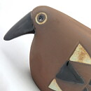 Inger Persson (Abrakadabra 1963) Brown Studio Bird with Modern Decor 11/7 cm