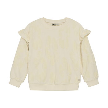 Sweater Jaquard Ruffle Off White
