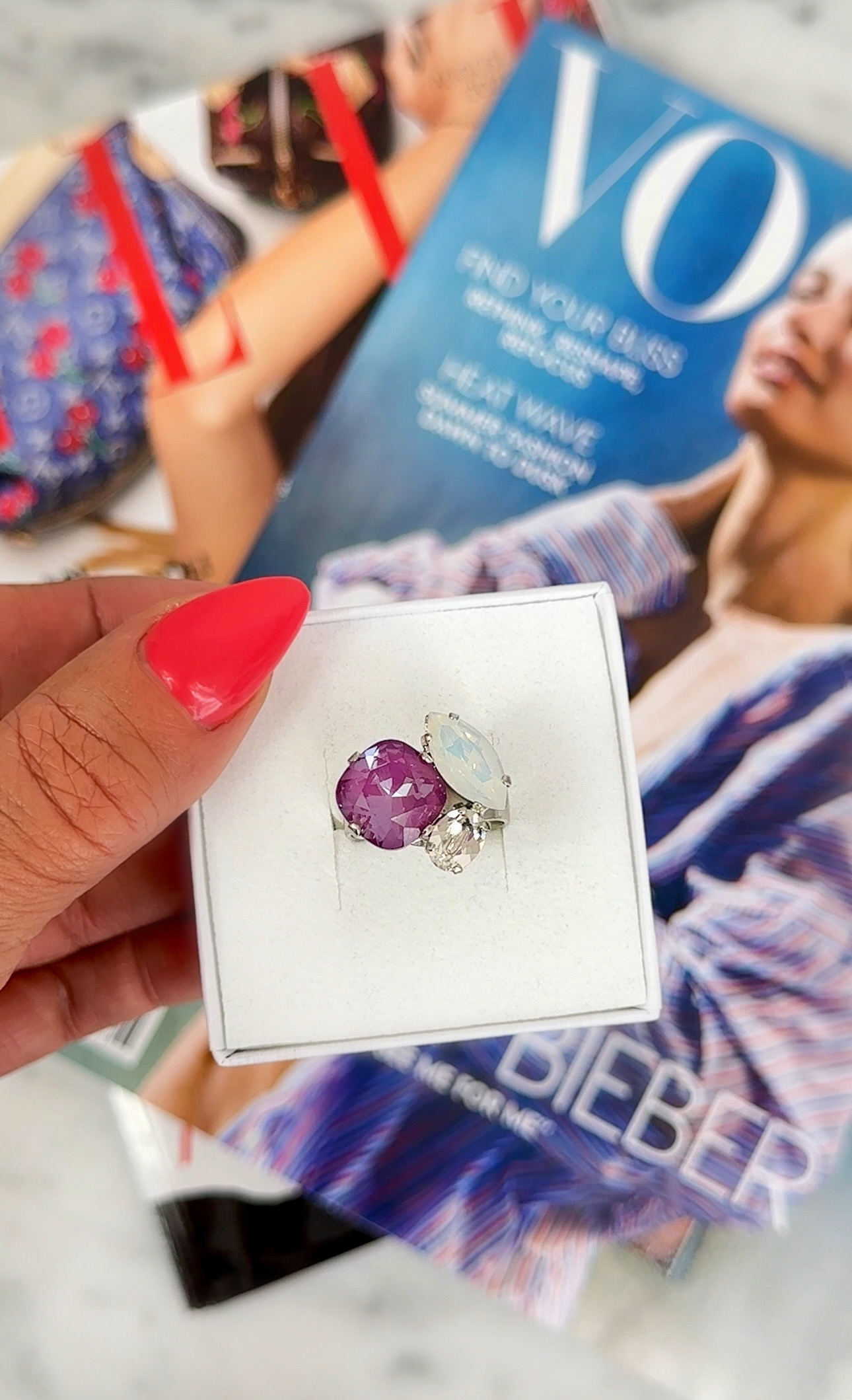 Ring Cruz Orchid combo Silver