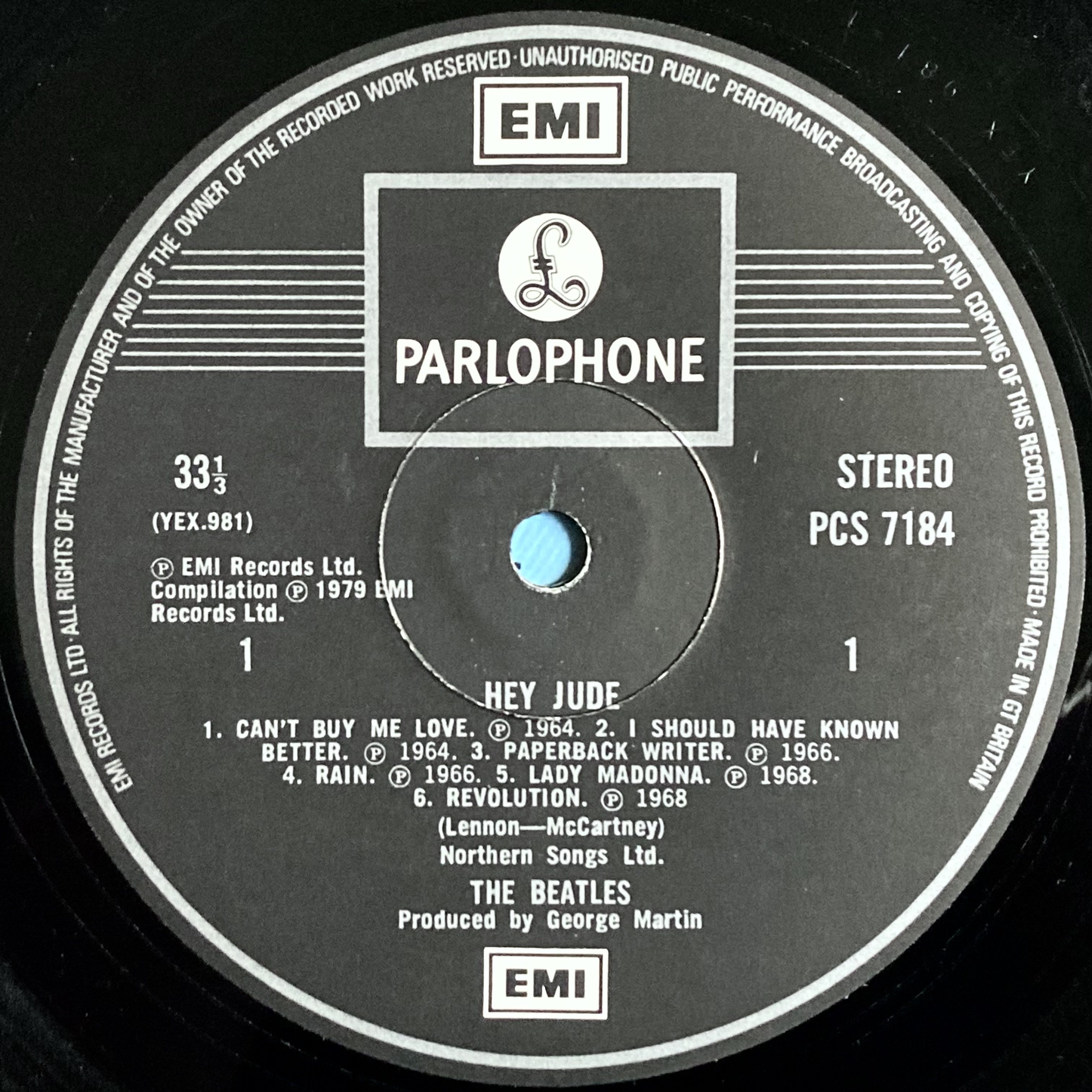 Nostalgipalatset - BEATLES - Hey Jude! UK Parlophone LP 1979