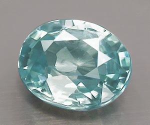 Impresionante piedra preciosa de circón azul suelto natural de corte ovalado de 0,45 ct - 3