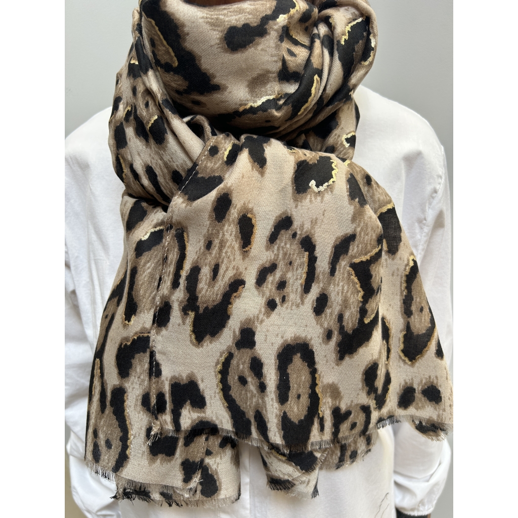 Scarf leo beige