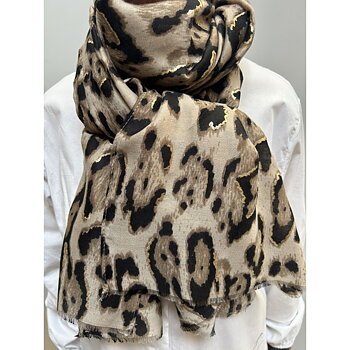 Scarf leo beige