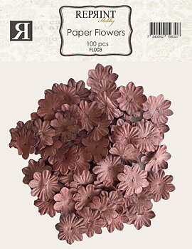 Reprint Mini Pappersblommor 20 mm -Röd