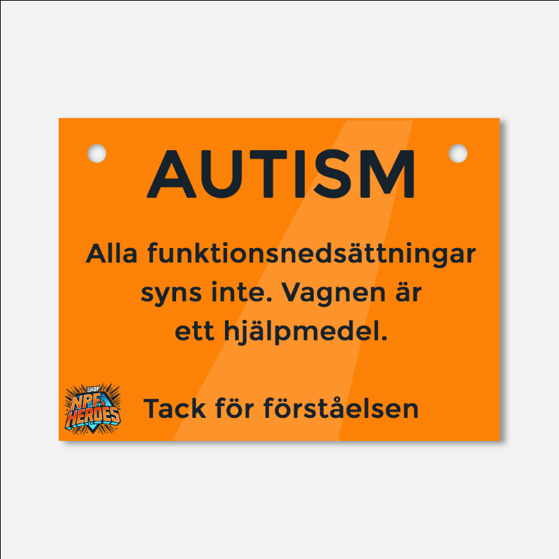 Skylt med NPF-budskap - för vagn, rullstol eller sele - 3
