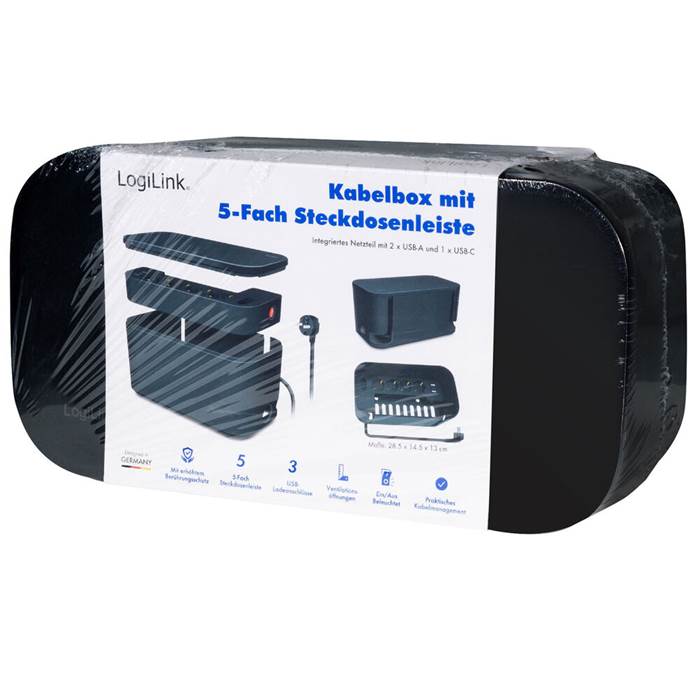 Kabelgömma med grenuttag svart - 4
