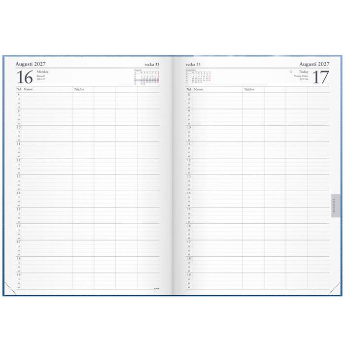 Kalender 2027 Tidjournal blå k - 2