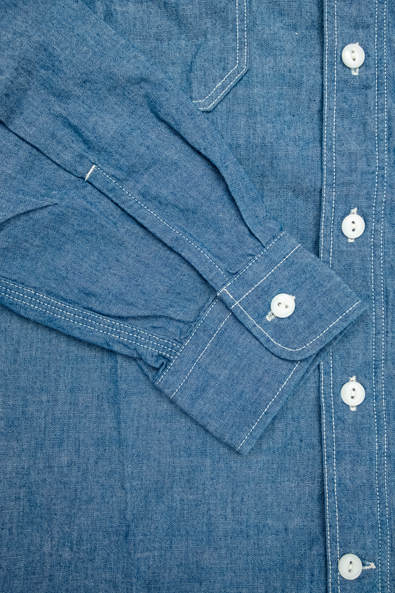 MOMOTARO JEANS - Triple Stitch Chambray Shirt Indigo GTB - 7