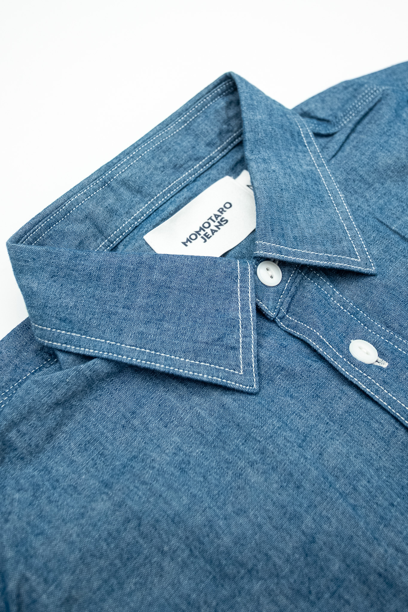MOMOTARO JEANS - Triple Stitch Chambray Shirt Indigo GTB - 4