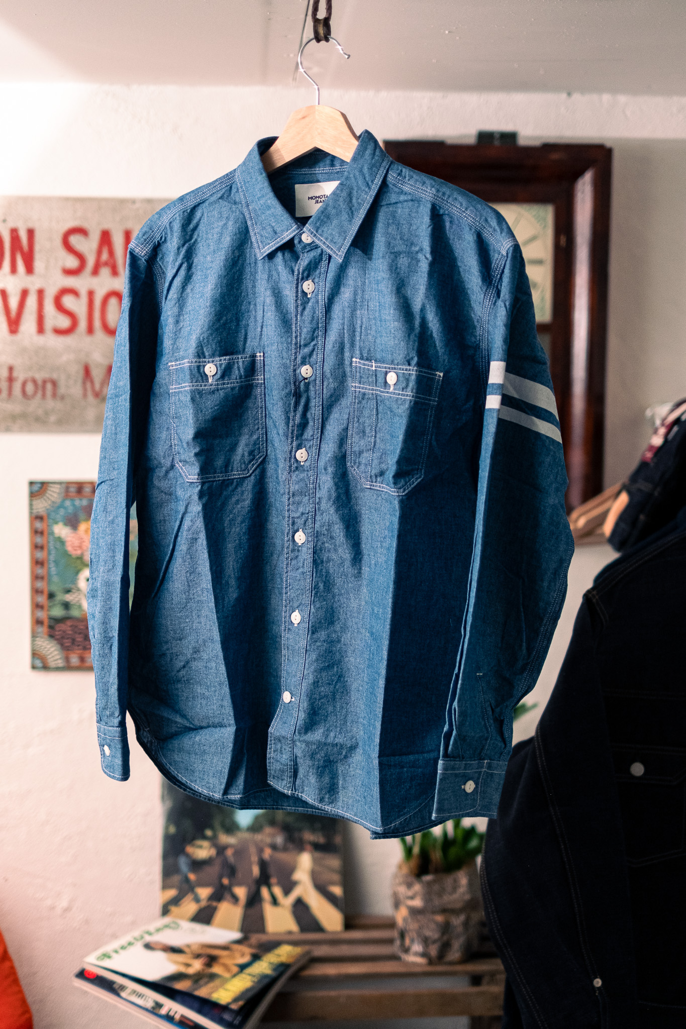 MOMOTARO JEANS - Triple Stitch Chambray Shirt Indigo GTB